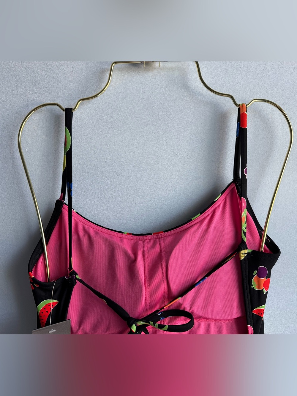Kate Spade Women's Black & Colorful Fruits One Piece Tie Swimsuit Size Small - Picture 5 of 11